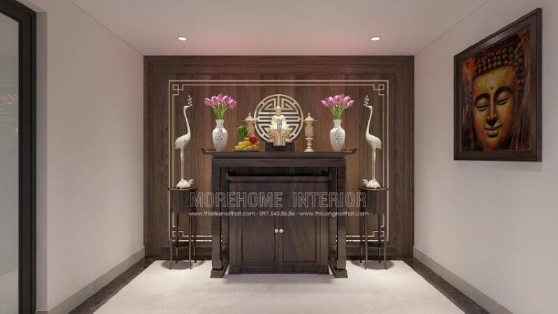 Khi thiết kế phòng thờ, gia chủ không chỉ quan tâm đến vị trí và cách bố trí mà còn những chi tiết nhỏ như mẫu bàn thờ. Đối với người tôn thờ Phật Quan Âm, chất liệu của tủ thờ là điều quan trọng. Vậy nên, bạn có thể tham khảo mẫu tủ thờ từ chất liệu gỗ óc chó tự nhiên, một trong những loại gỗ cao cấp với nhiều lợi thế như độ bền, vân 3D đẹp mắt, màu sắc trang nhã.
